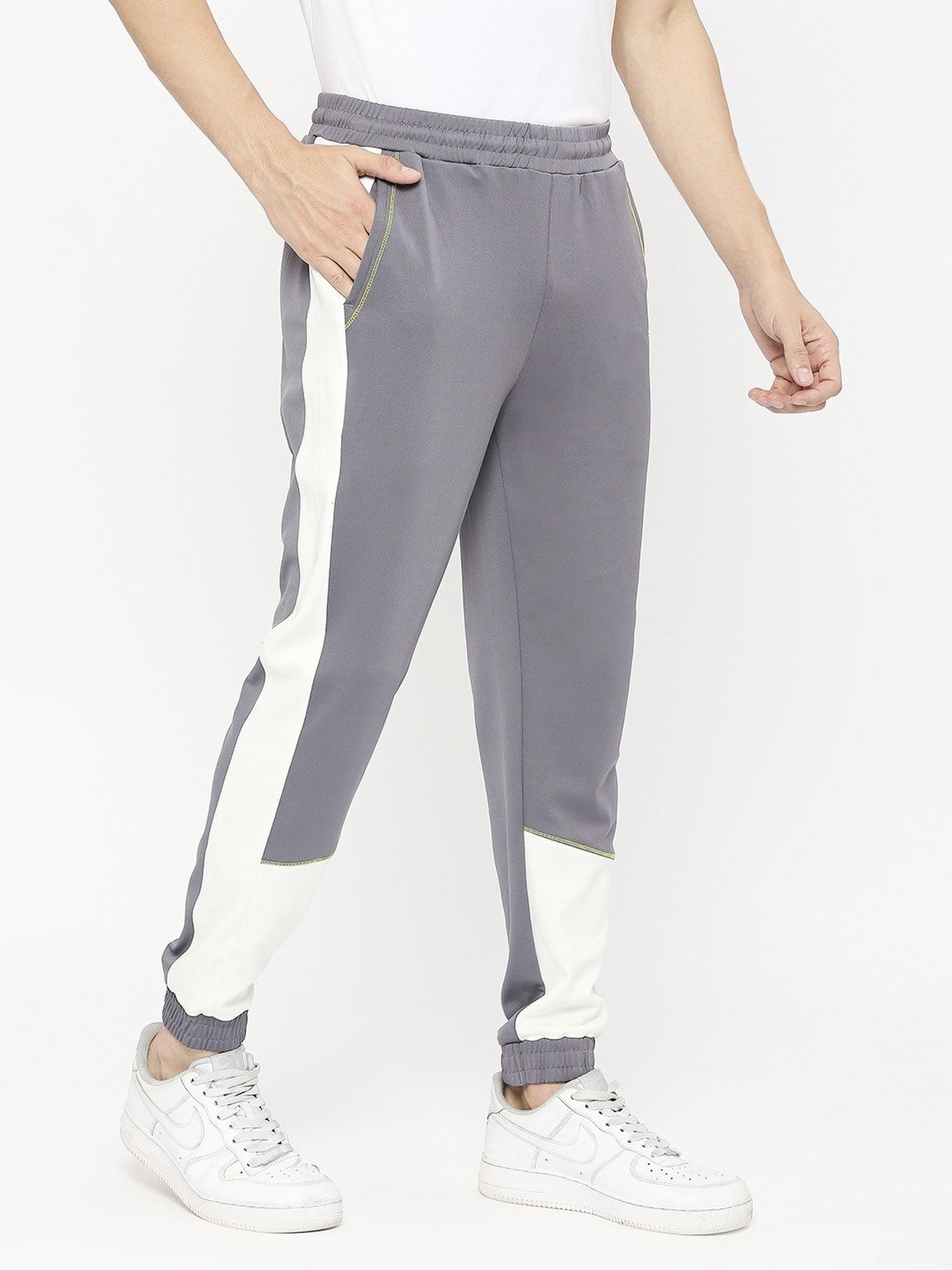 Fitz Charcoal Slim Fit Colour Block Joggers