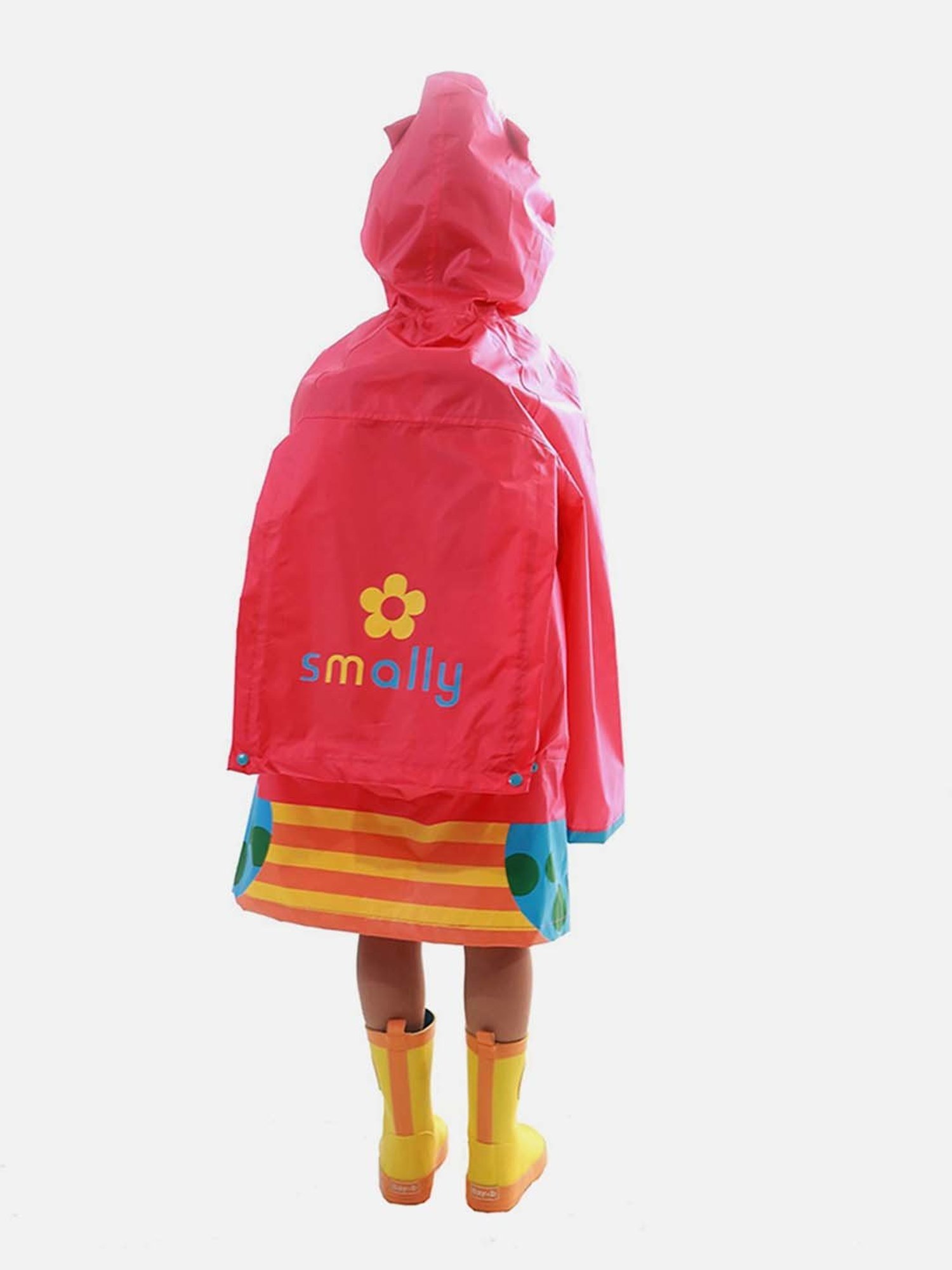 Little Surprise Box Kids Pink Printed Full Sleeves Raincoat