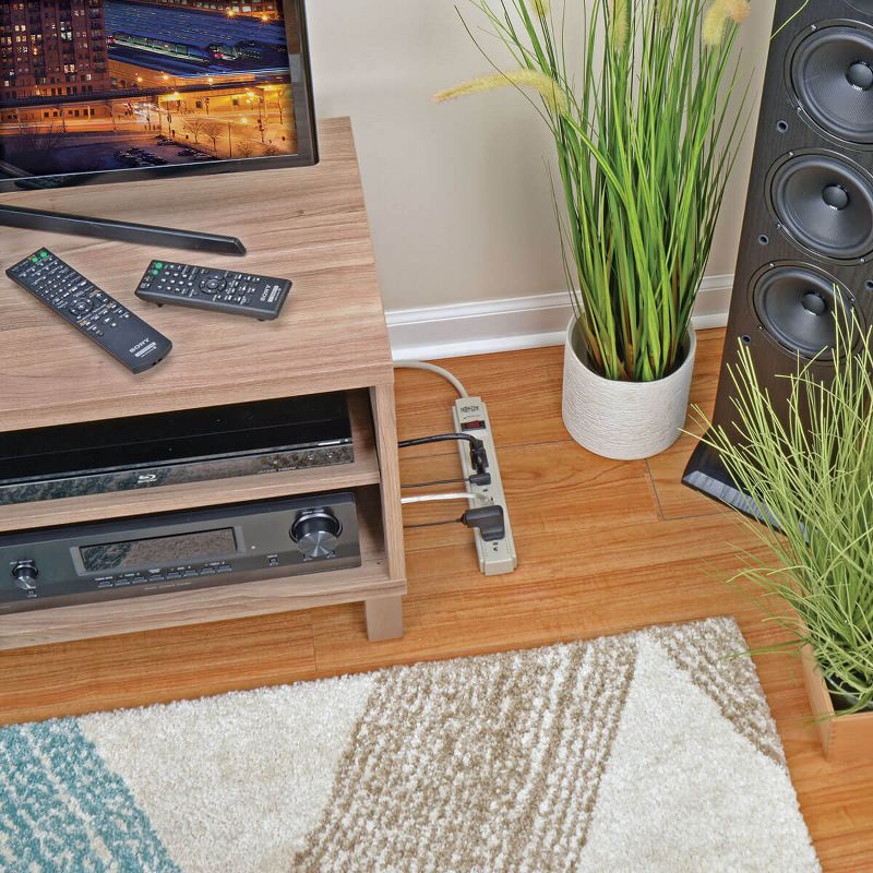 C2G 6-Outlet Surge Suppressor with (3) 1ft Outlet Saver Power Extension Cords - Receptacles: 6 x NEMA 5-15R - 270J