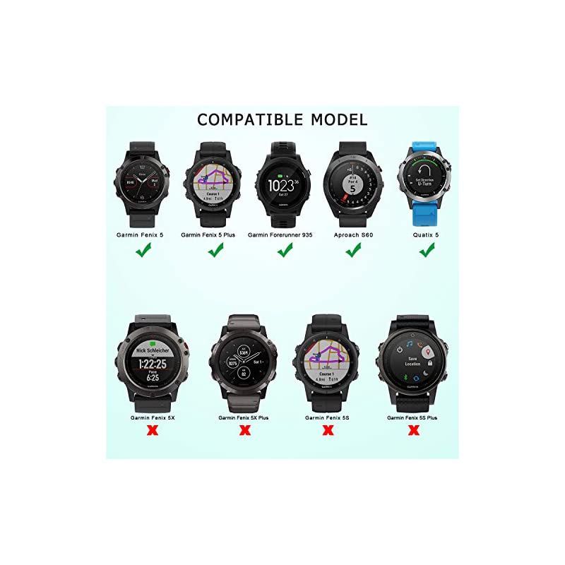 Compatible Garmin Fenix 5 Band Quick Fit Release 22mm Soft Silicone Sport Replacement Band for Garmin Fenix 5Forerunner 935Aproach S60Quatix 5Fenix 5 PlusInstinct Smart Watch