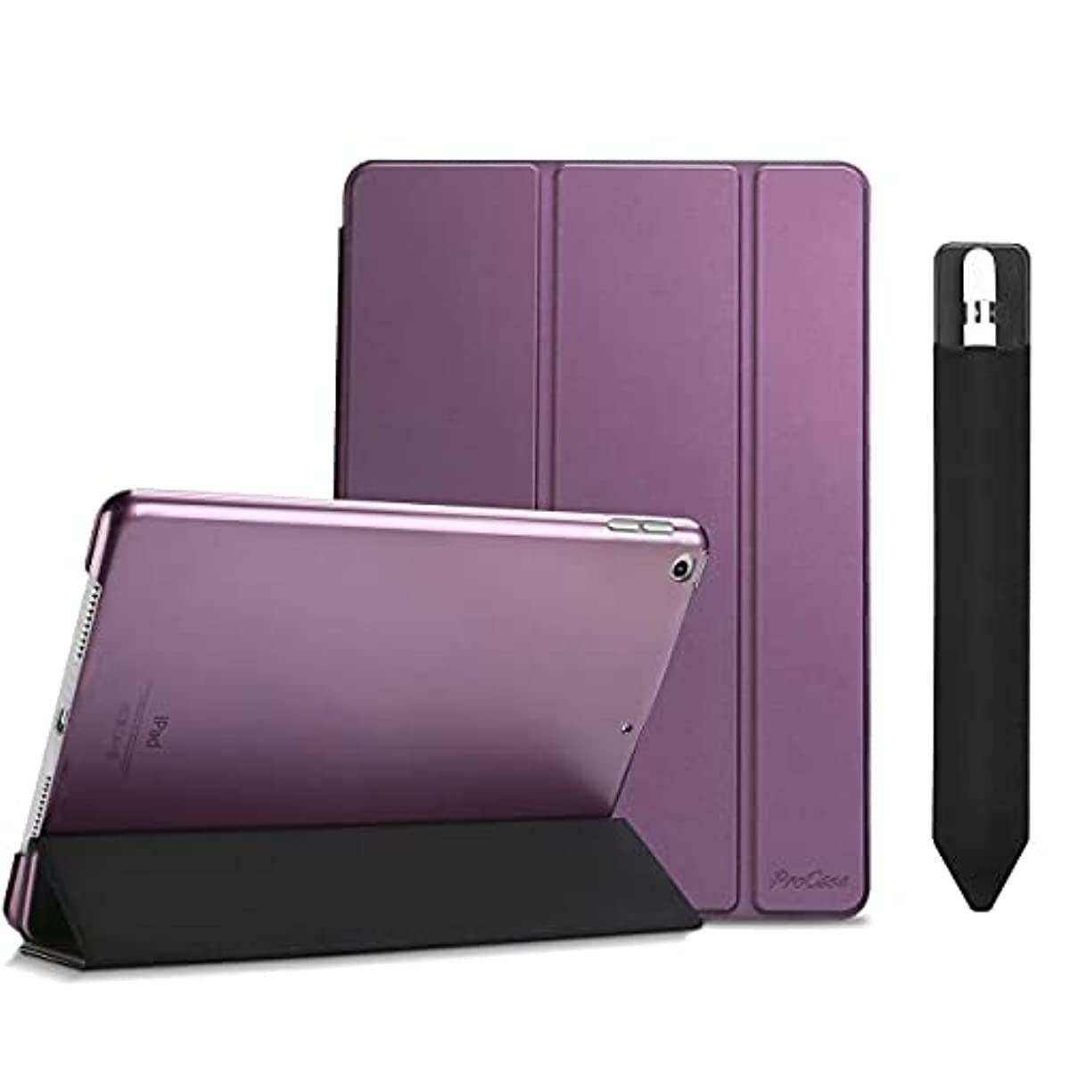ProCase iPad 10.2 Case 2019 iPad 7th Generation Slim Stand Hard Case Bundle with Pencil Holder Sticker for Apple Pencil 1st and 2nd Gen
