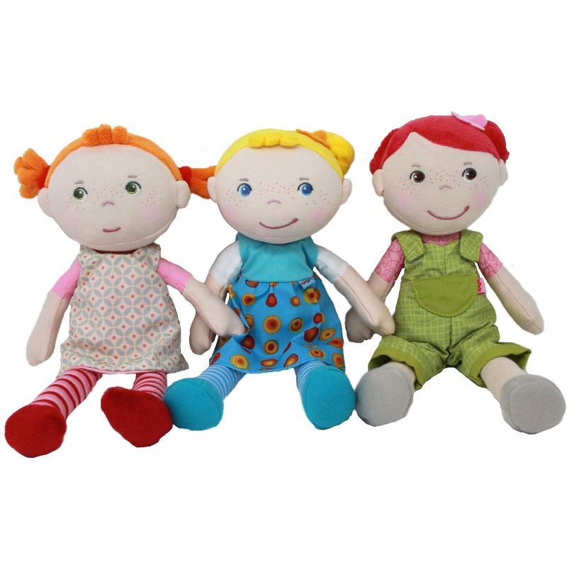 HABA Snug Up Edda - 10" Soft Doll with Fuzzy Blonde Hair and Embroidered Face