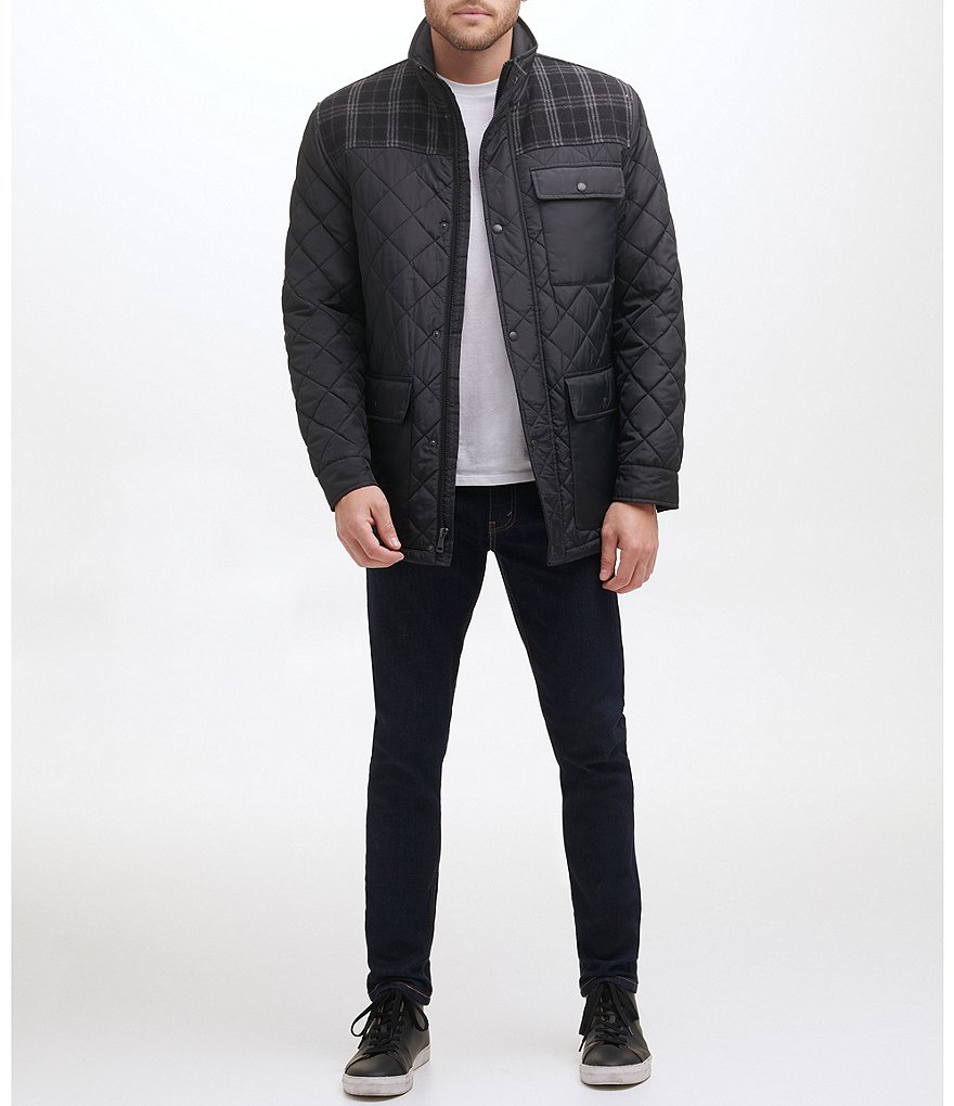 Cole Haan Hooded Down Zip Front Puffer Jacket