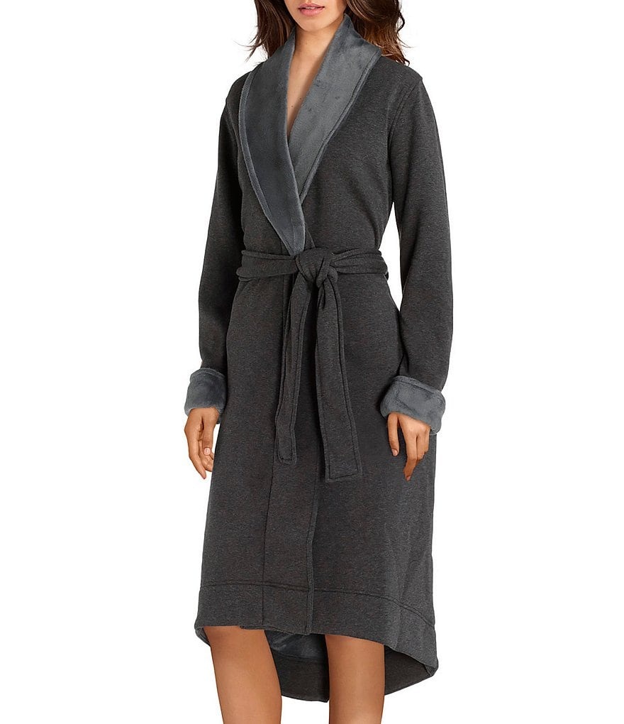 PJ Salvage Solid Ribbed Knit Long Wrap Robe