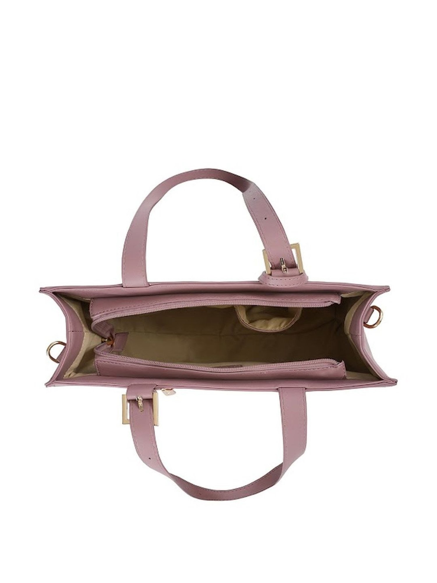 Sugarush Martha Pink PU Solid Tote Handbag