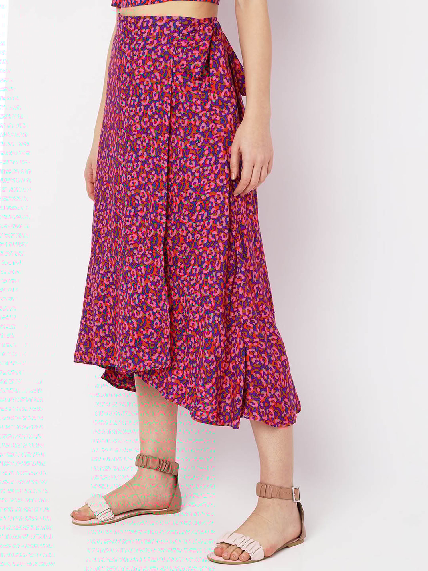 Vero Moda Pink & Blue Printed Skirt