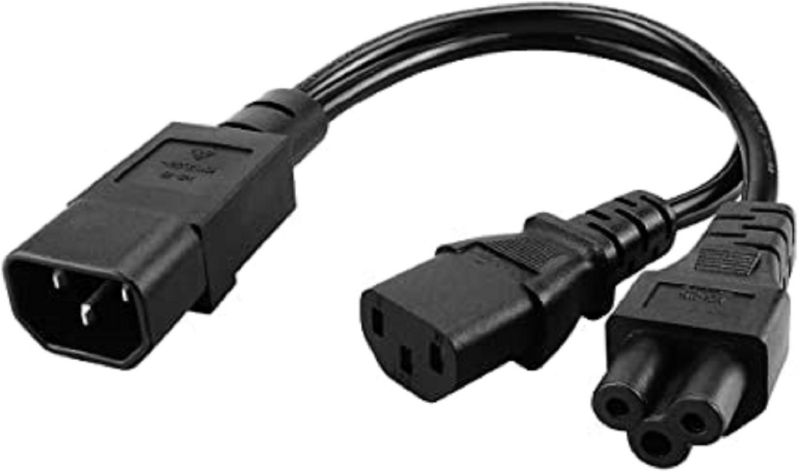Tekit C14 to C13+NEMA 5-15R Y Splitter Power Plug Cord,Single IEC 320 C14 Male to C13+Nema 5-15R Female Splitter Adapter Cable Cord ,1ft /30mm