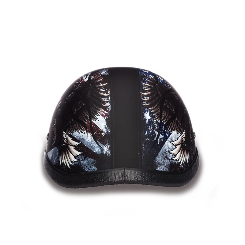 Daytona Helmets Premium Classic Eagle Novelty Non D.O.T Standard Motorcycle Helmet with Moisture Wicking Fabric, USA Flag Graphics