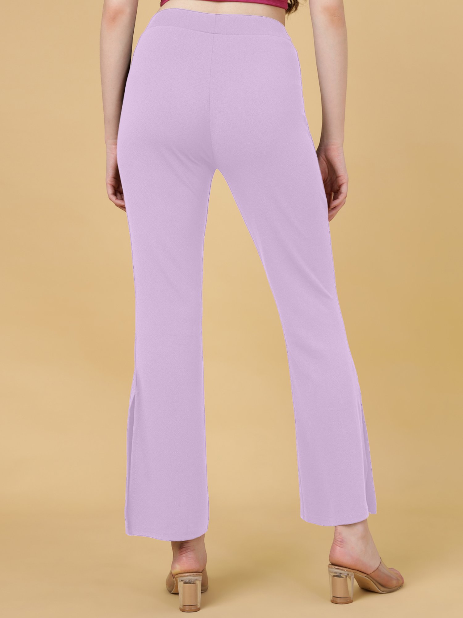 FITHUB Lavender Regular Fit High Rise Trousers