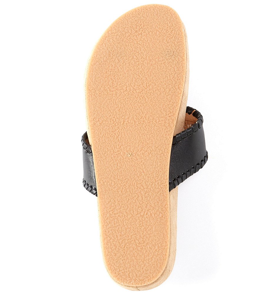 Jack Rogers Jacks Comfort Leather Whipstitch Detail Thong Sandals