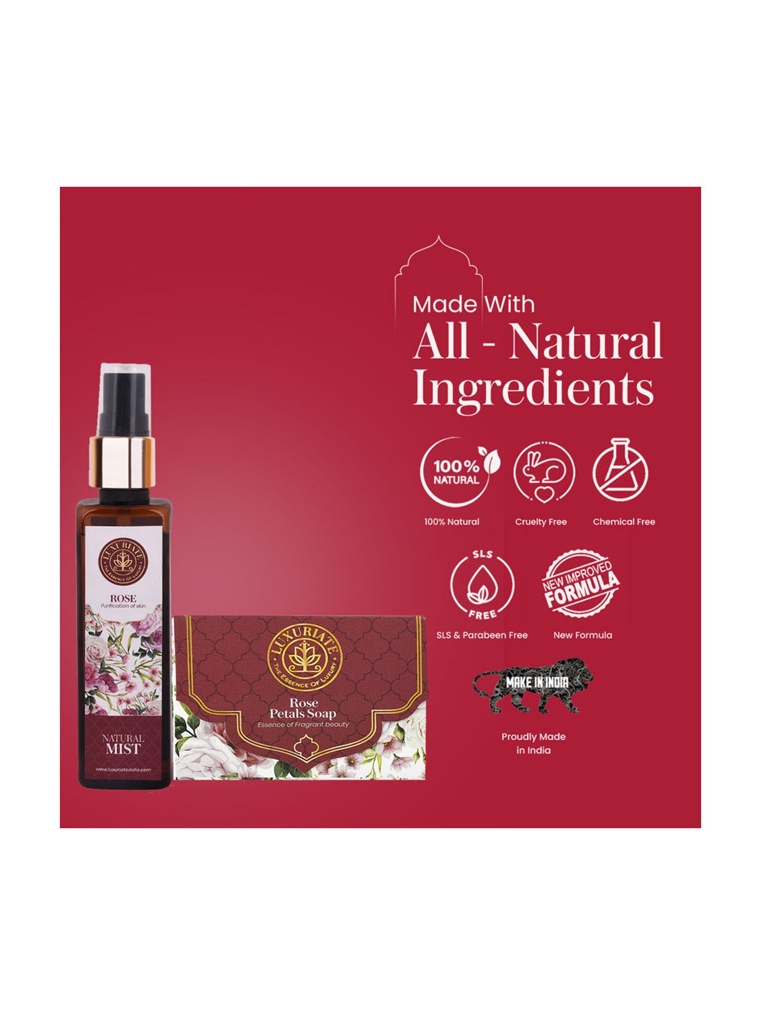Luxuriate Rose Essence Beauty Soap and Mist Spray Combo