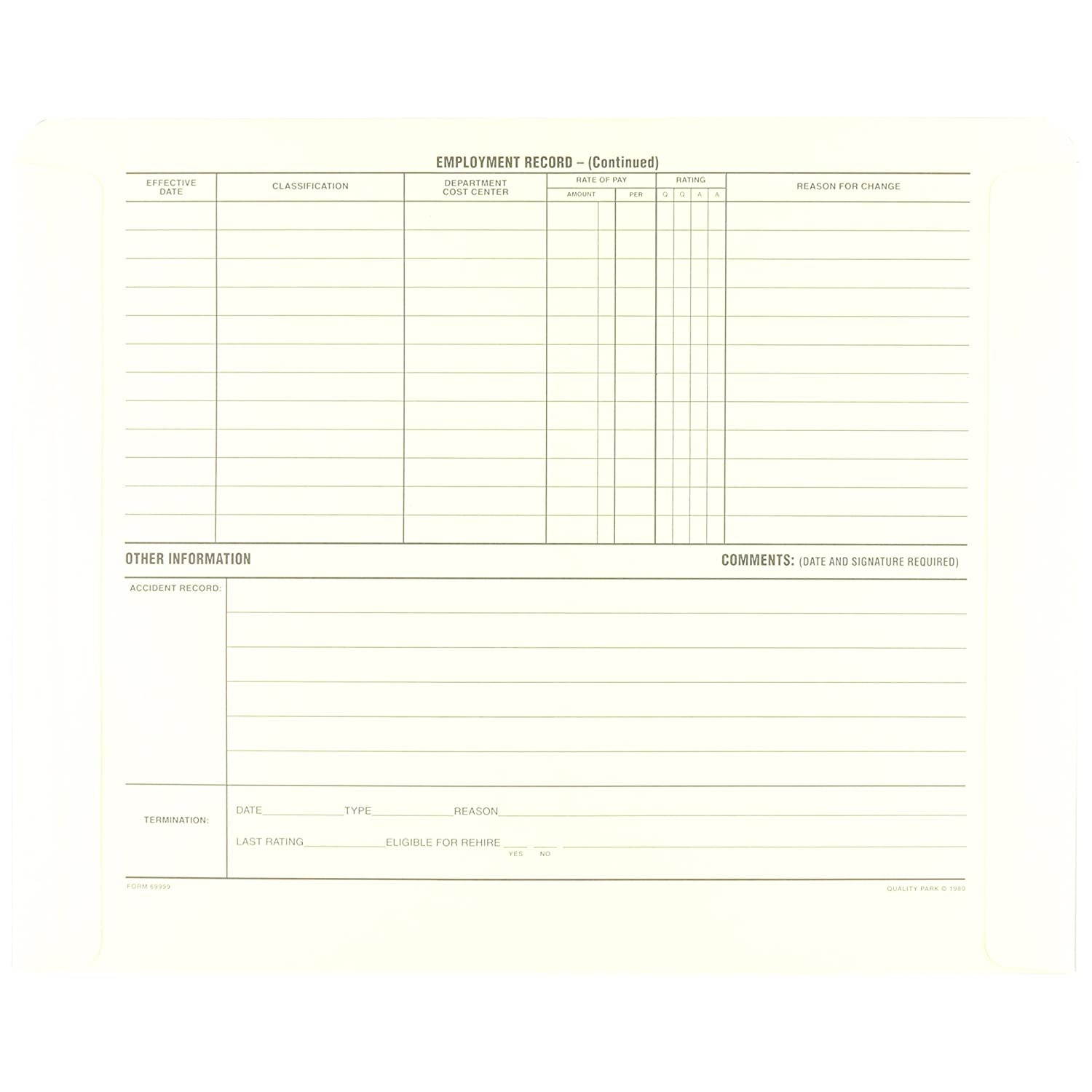 Quality Park Personnel Record Jacket, Flat Expansion, 9-1/2 x 11-3/4 Inches, 100 per Box (QUA69999)