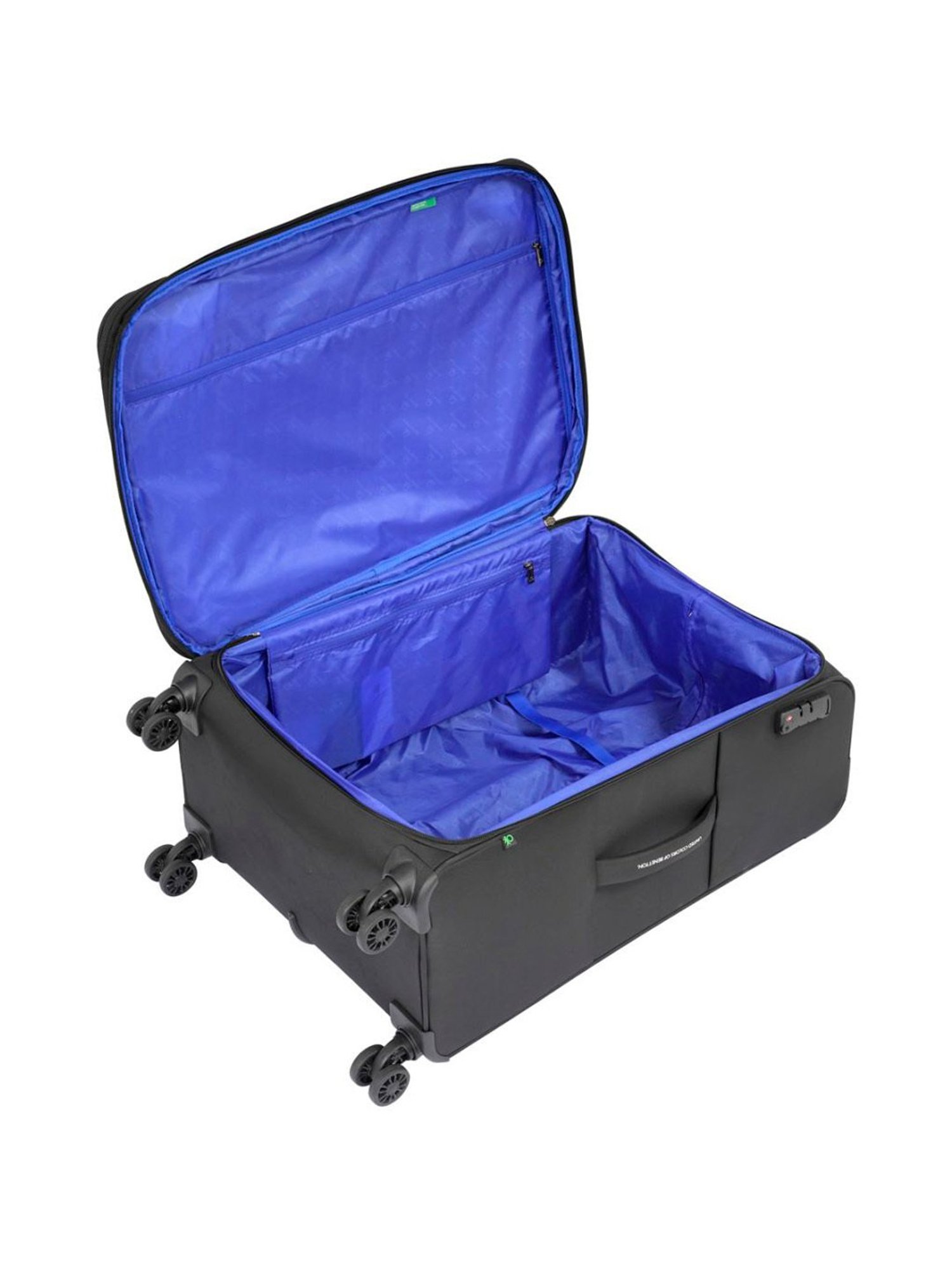 United Colors of Benetton Garret Black Printed Soft Large Trolley Bag -78 Cms