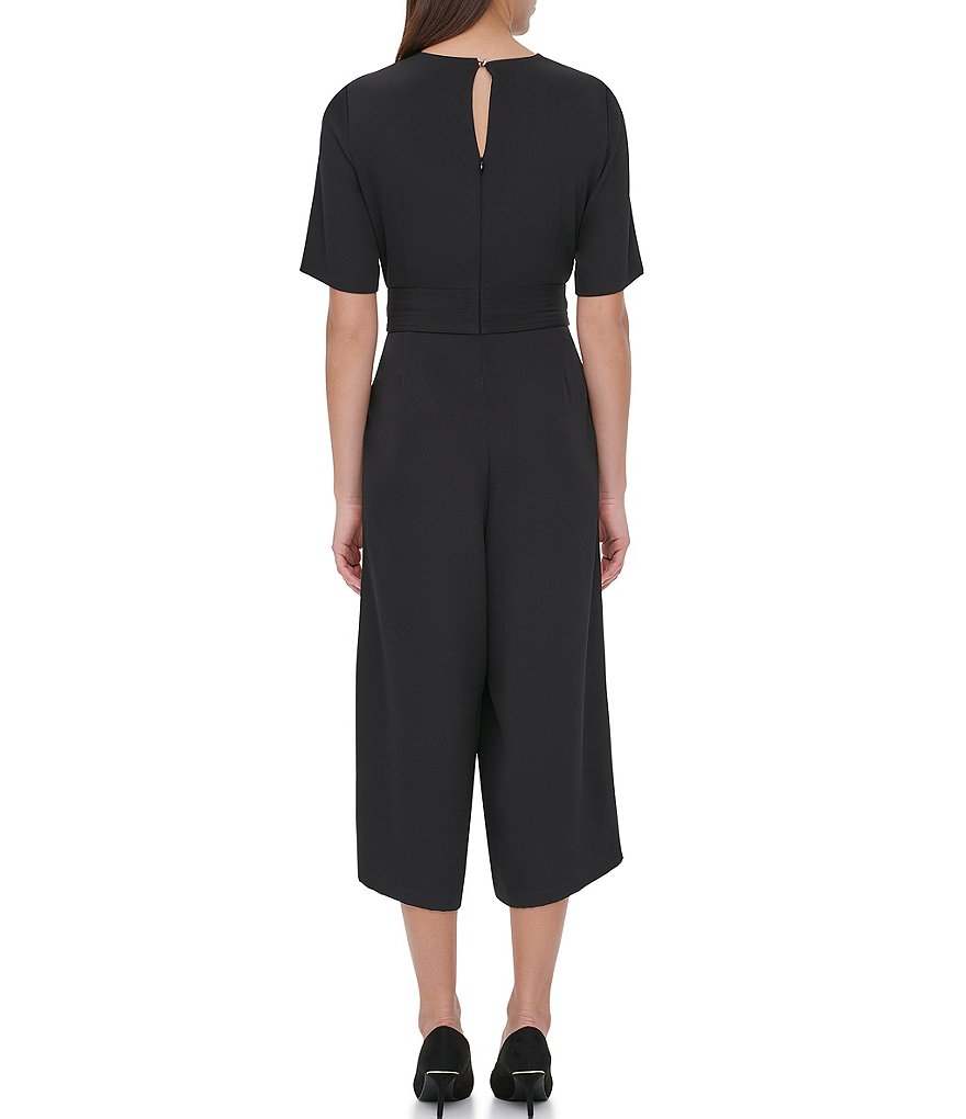 Tommy Hilfiger Double Twill Belted Crop Jumpsuit
