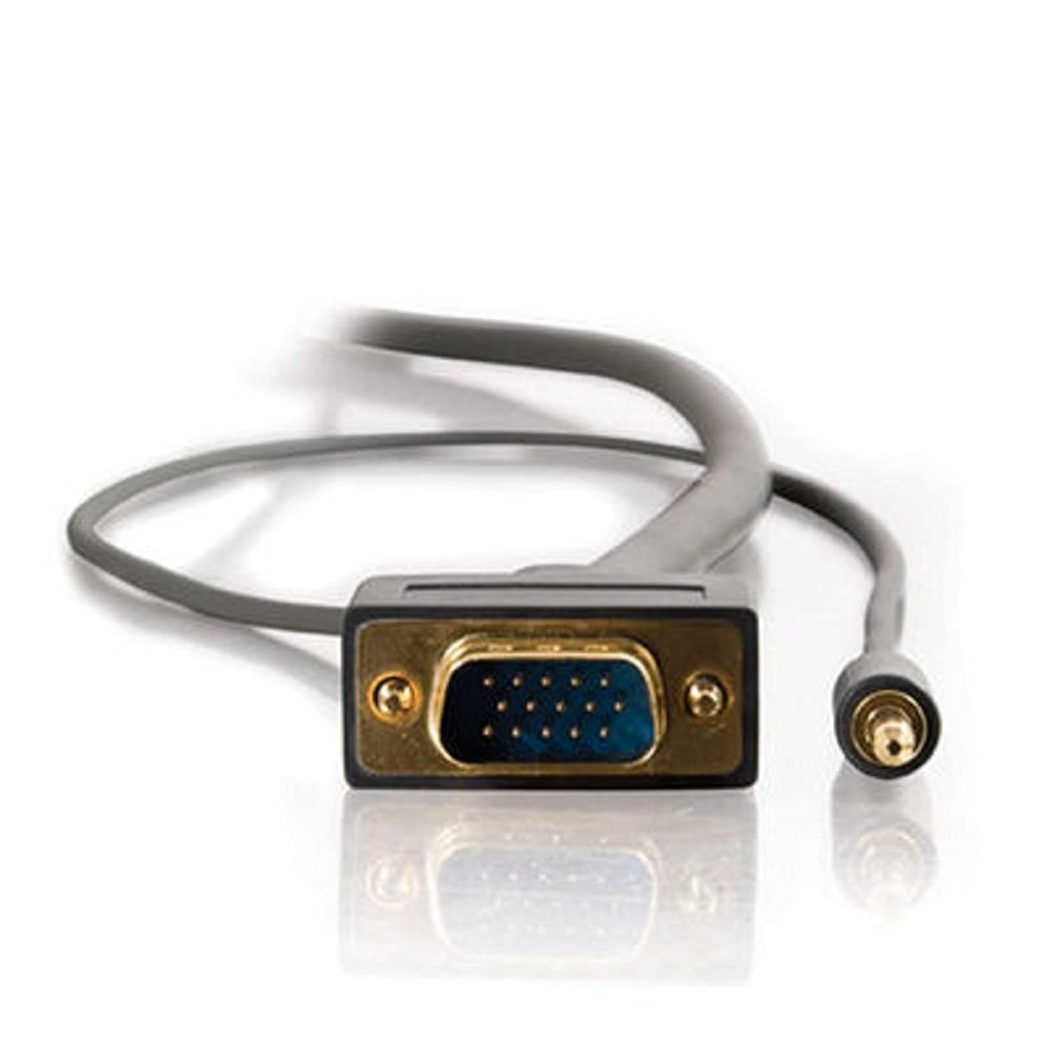 C2G 28251 Flexima VGA + 3.5mm Audio Video Cable M/M, in-Wall CL3-Rated, Black (12 Feet, 3.65 Meters)