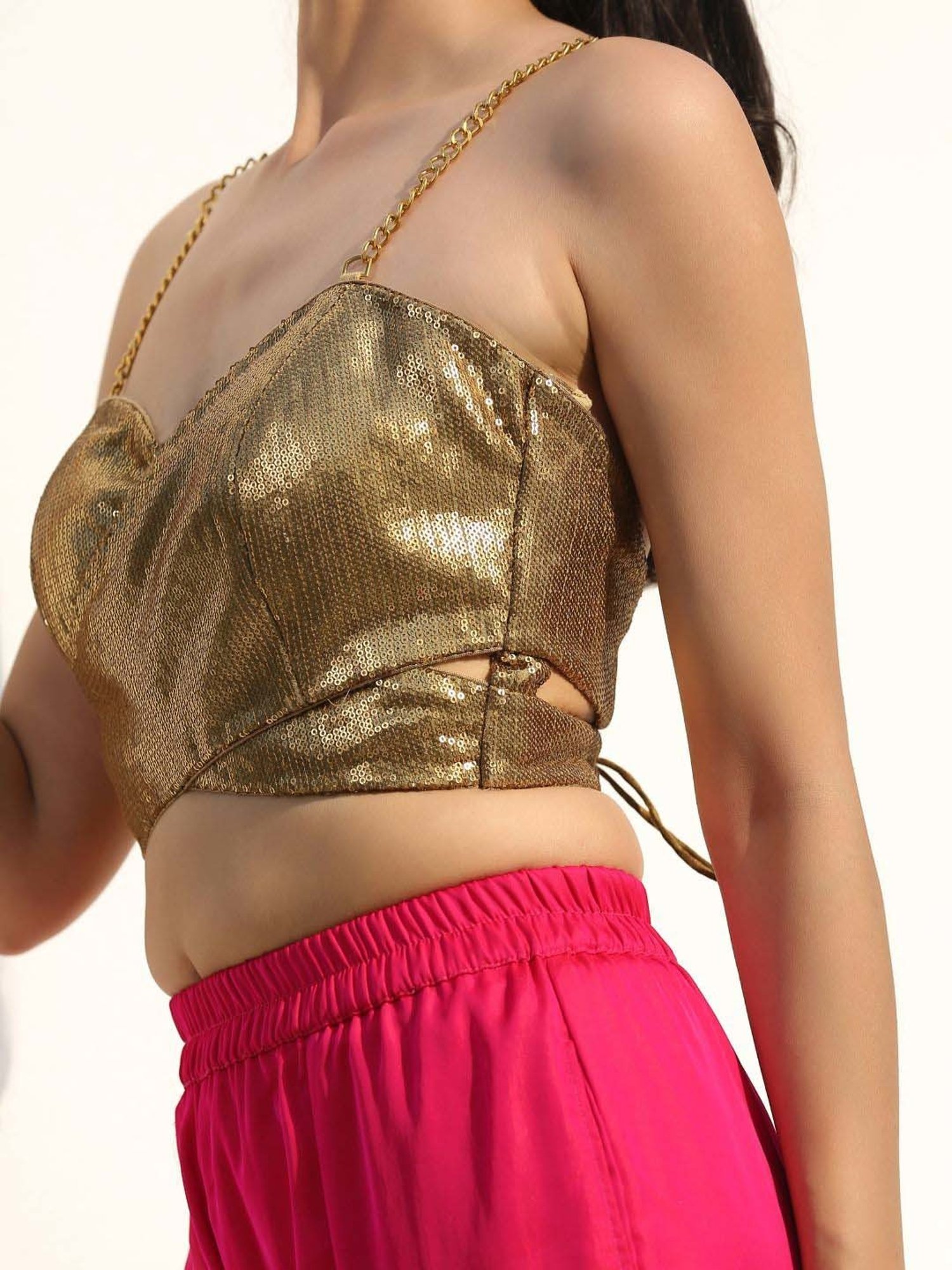 Swtantra Golden Embellished Readymade Blouse
