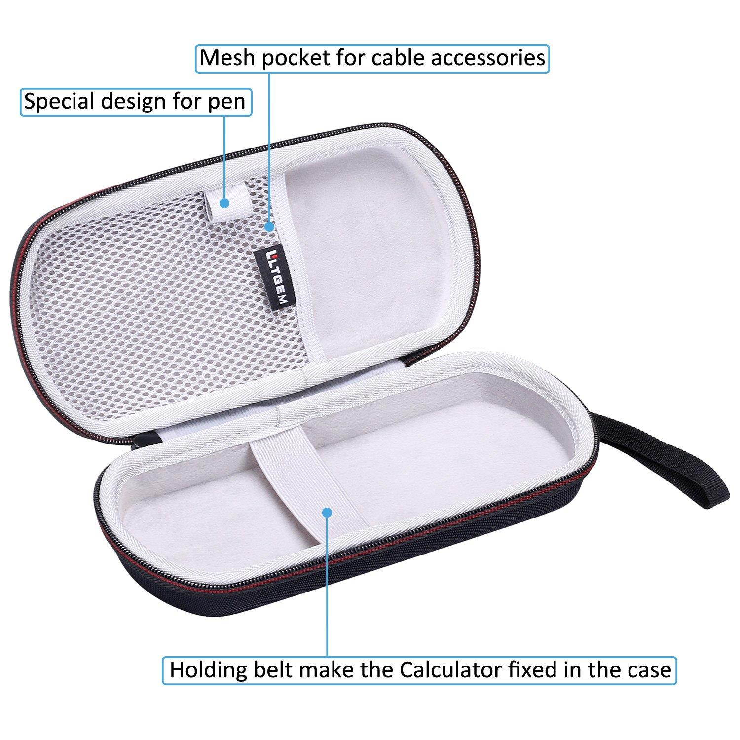 LTGEM Case for Texas Instruments TI-84, 89/83 / Plus/CE Graphics Calculator-Includes Mesh Pocket.(Hard and Black)