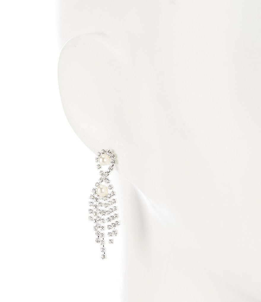 Cezanne Pearl Loop Fringe Earrings
