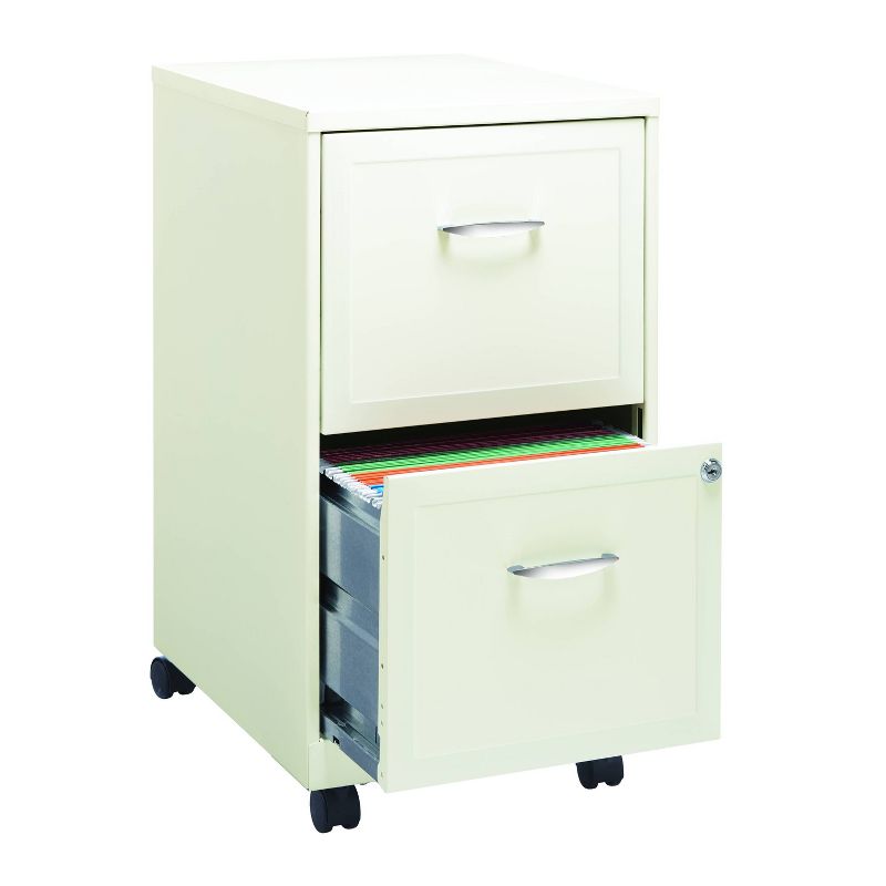 Hirsh Industries Space Solutions File Cabinet on Wheels 2 Drawer - Pearl White