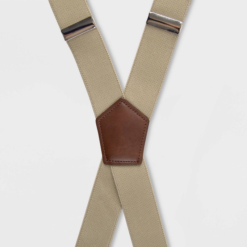 Men's Solid Suspenders - Goodfellow & Co™ Khaki One Size