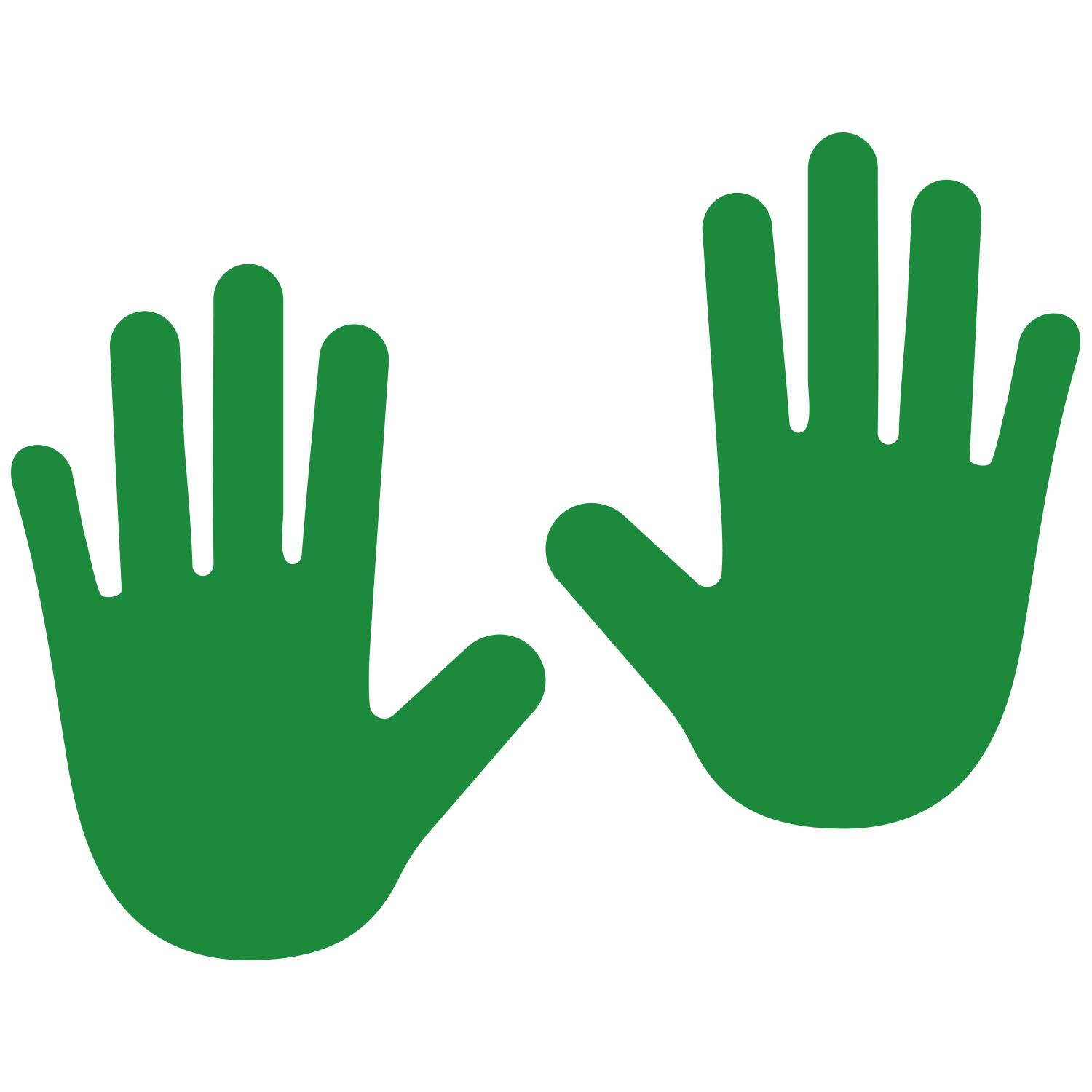 LiteMark 9 Inch Green Hand Shape Decals - Pack of 6 (3 Pairs)