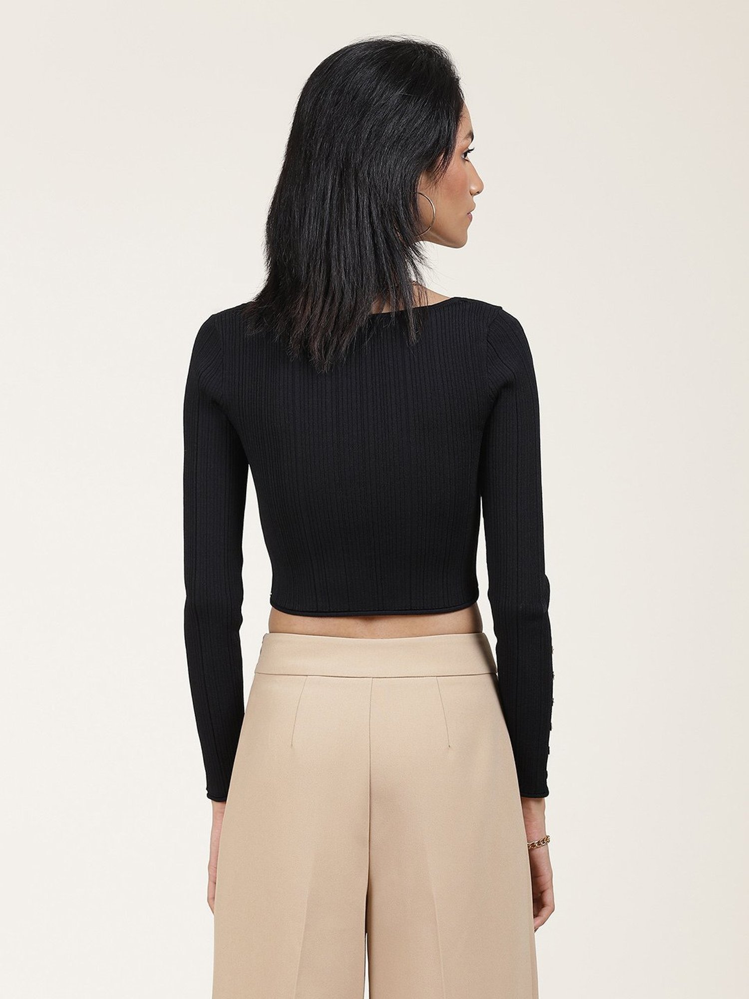 Label Ritu Kumar Black Crop Top