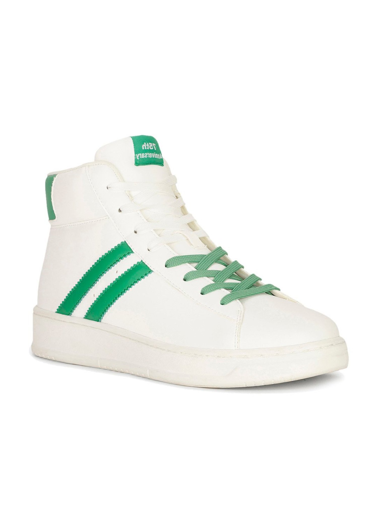 North Star by Bata Men's White Ankle High Sneakers