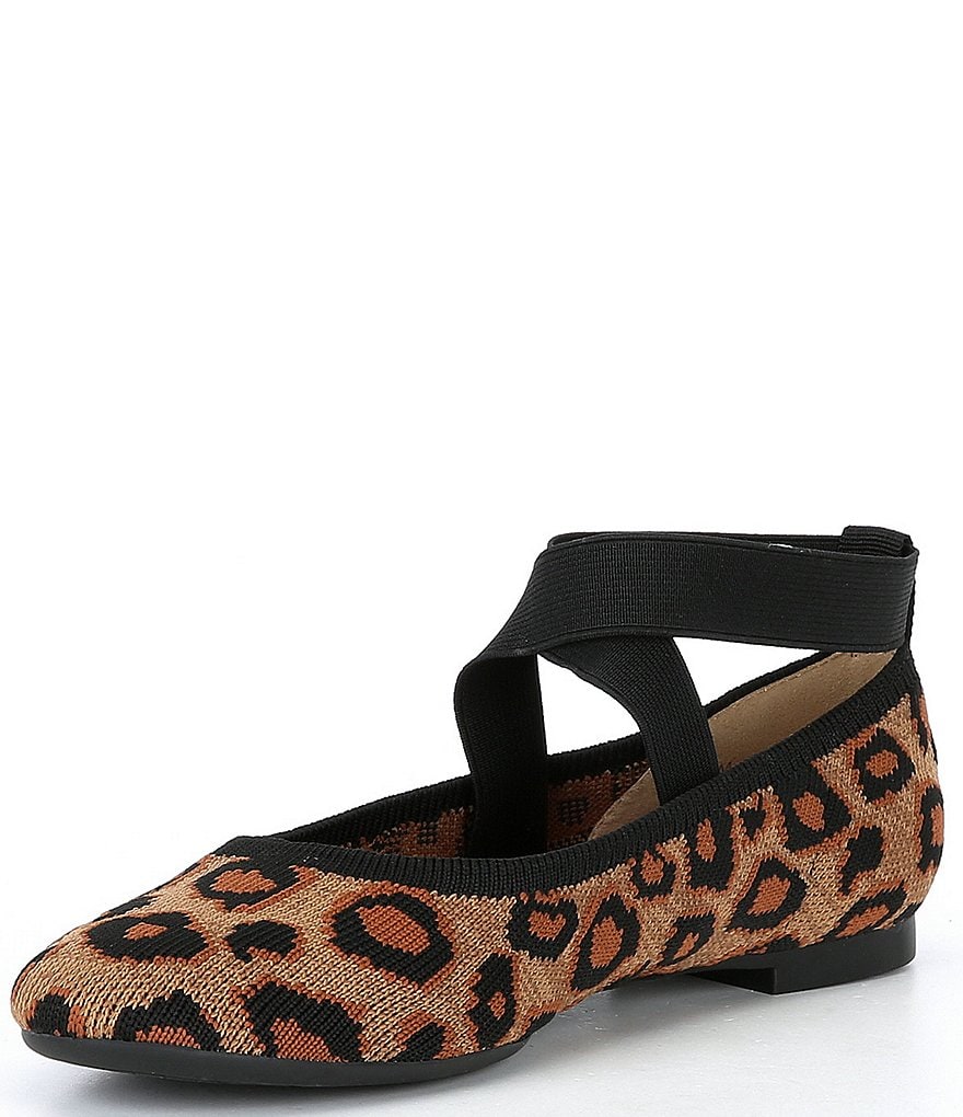 Antonio Melani Brennlee-A Leopard Print Knit Elastic Ankle Flats