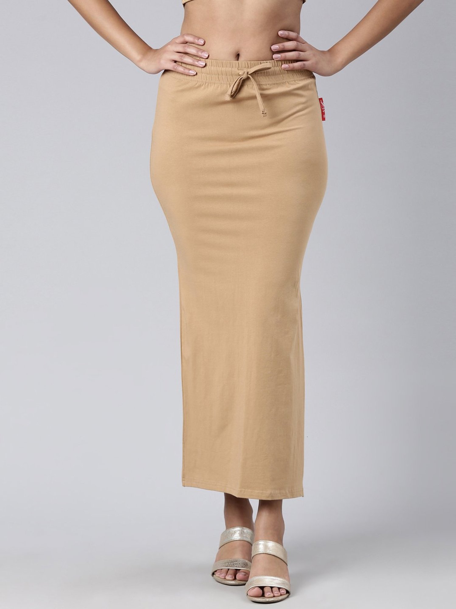 JCSS Beige Cotton Saree Shapewear