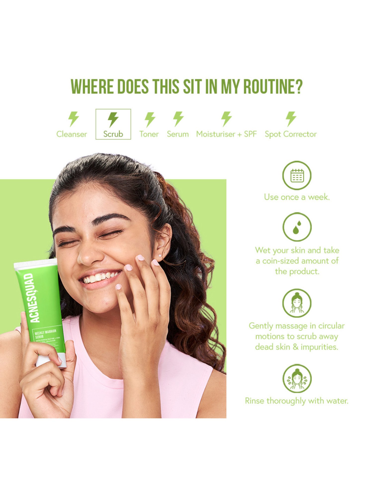 Acne Squad Weekly Warrior Scrub - 100 gm