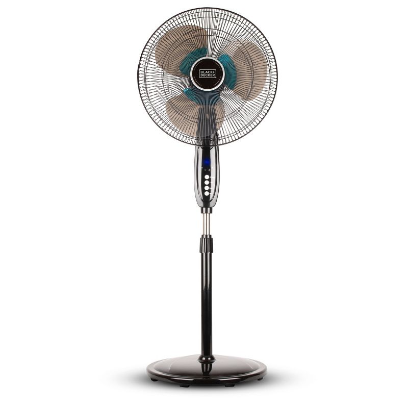 BLACK+DECKER 16" Dual Blade Stand Fan with Remote Control Black