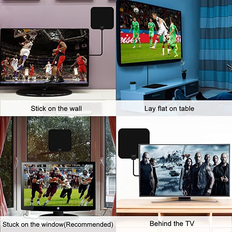 Antenna Indoor,HDAntenna Digital HD 4K,80 Miles Range Max,with Powerful Amplifier and 16.5 Foot Coax Cable,Patented 2021 Upgrade