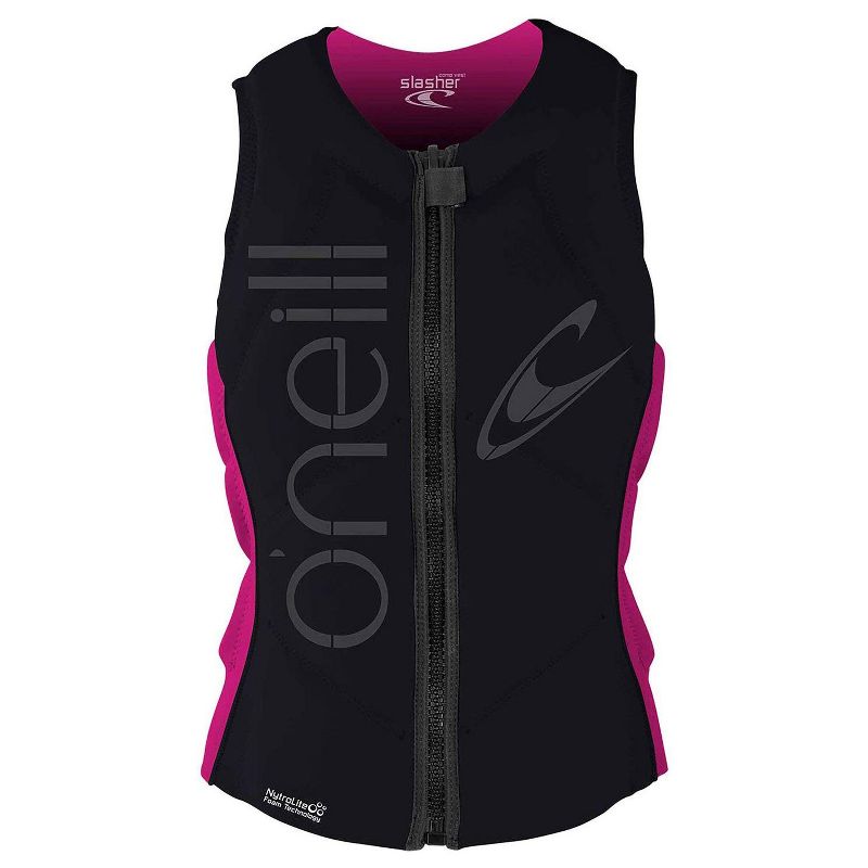 O'Neill Women's Wakeboarding & Waterskiing Slasher Competition Vest with Nytrolite Foam Technology, Size 6, Pink/Black