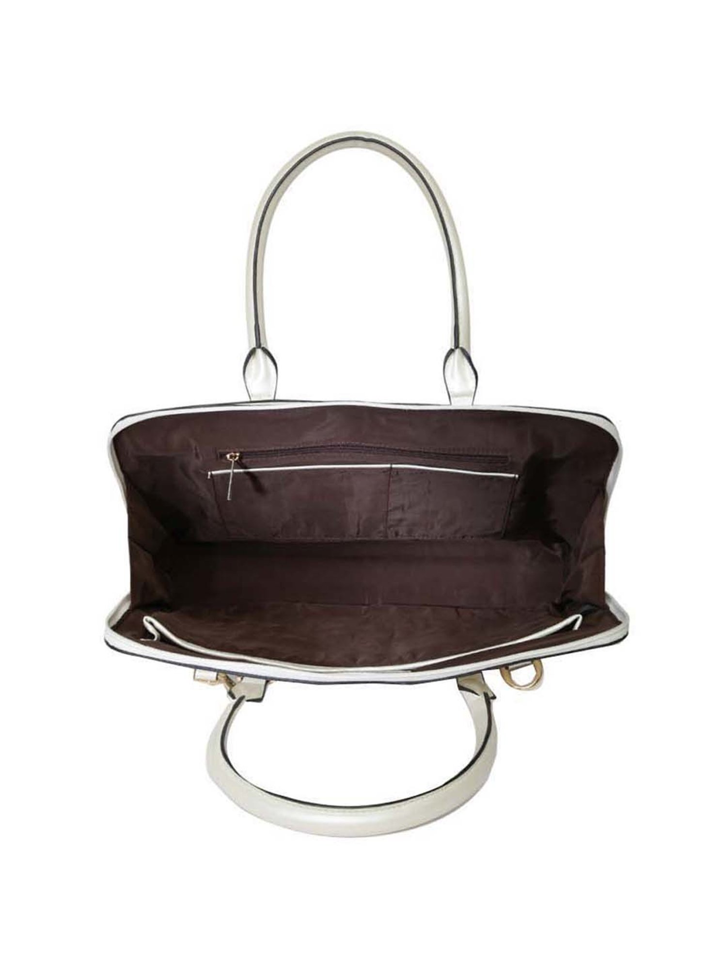 KLEIO Faux Leather White Medium Laptop Messenger Bag