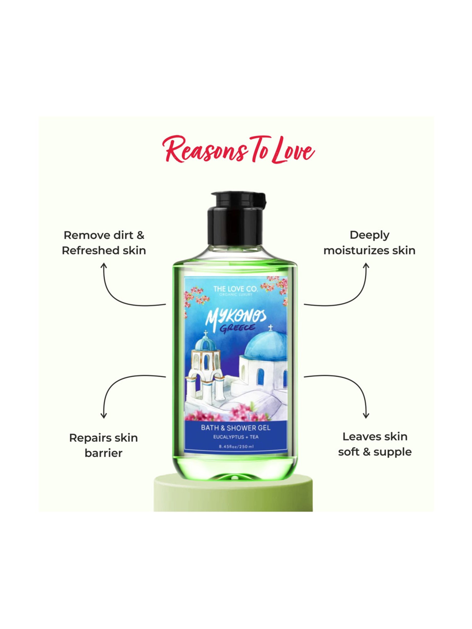 The Love Co. Mykonos Greece Bath & Shower Gel - 250 ml