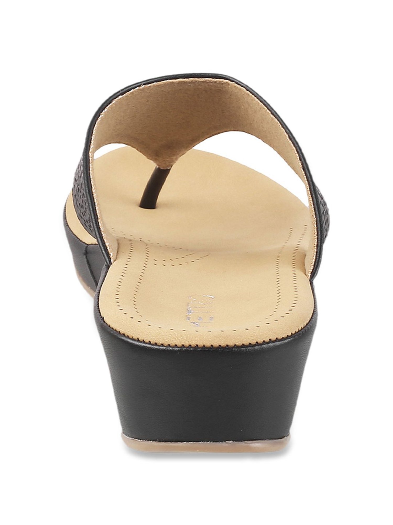 Metro Women's Black Thong Wedges