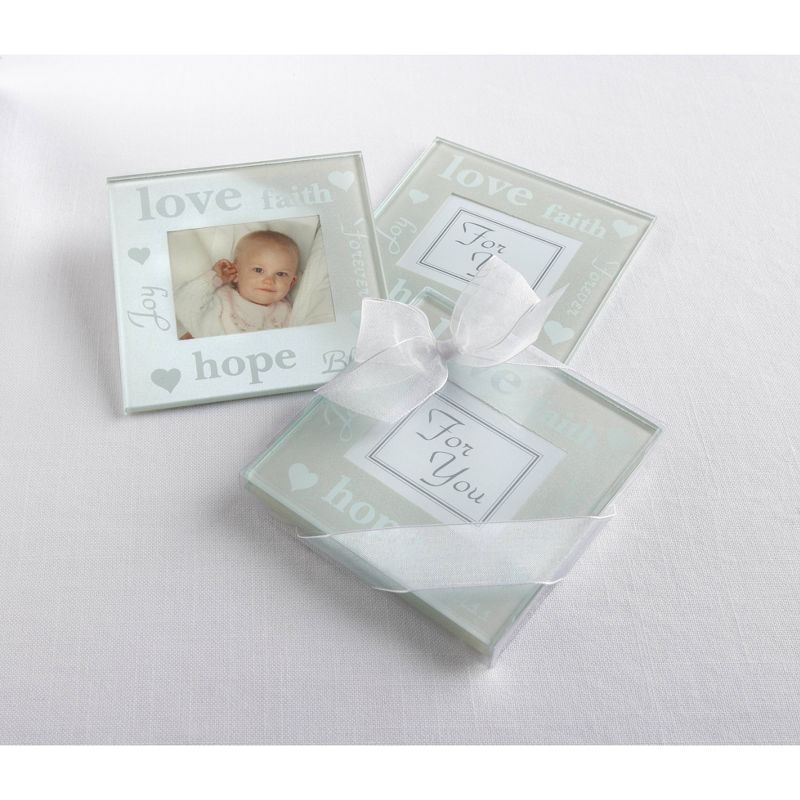 12ct Good Wishes Pearlized Photo Coasters
