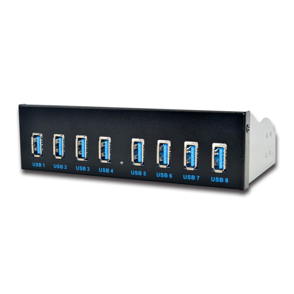 Plugadget 8 Port USB Hub USB3 5.25 USB 3.0 Front Panel Splitters USB 3.0 Hub for PC USB-HUB Multiple USB3.0 HUB Splitter Hubs for Computer