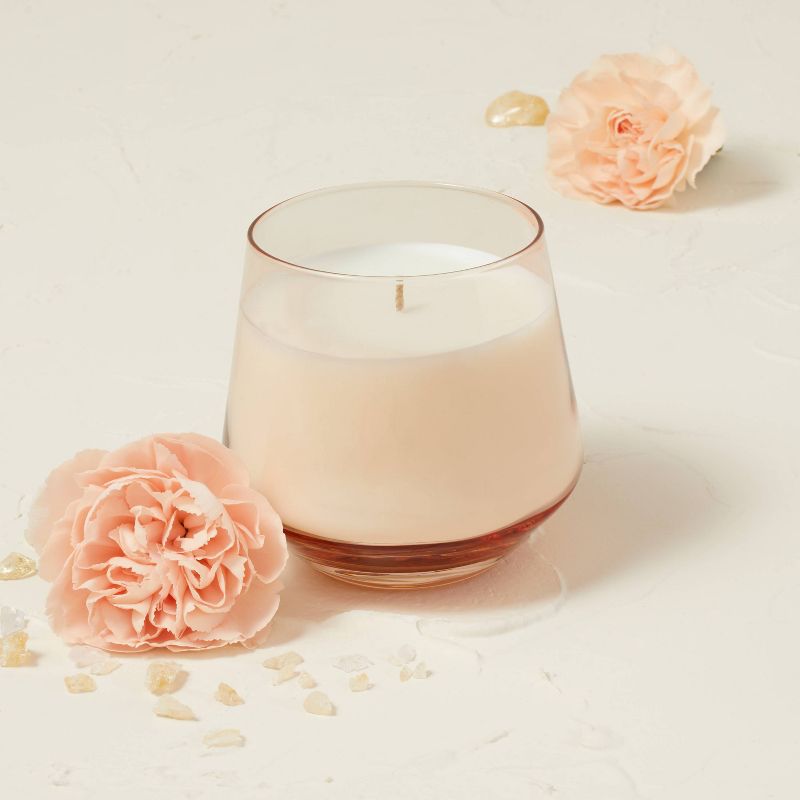 10oz Glass Jar Metal Lid Pink Wooded Rose Candle - Opalhouse™ designed with Jungalow™