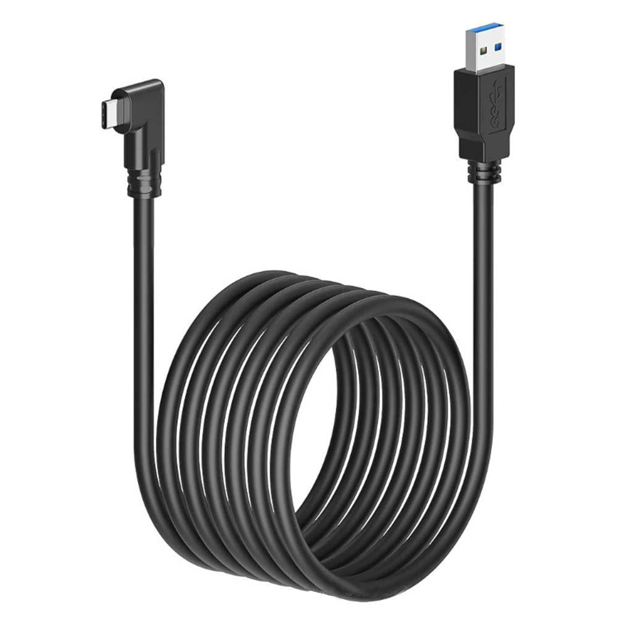 Link Cable for Oculus Quest 2/Quest 16ft (5M) Cable for PC Gaming and Charging | High Speed Data Transfer & Fast Charger Cord Angled Type C USB3.2 Gen1 to USB Type A Power Cable (16ft/5m), VR12