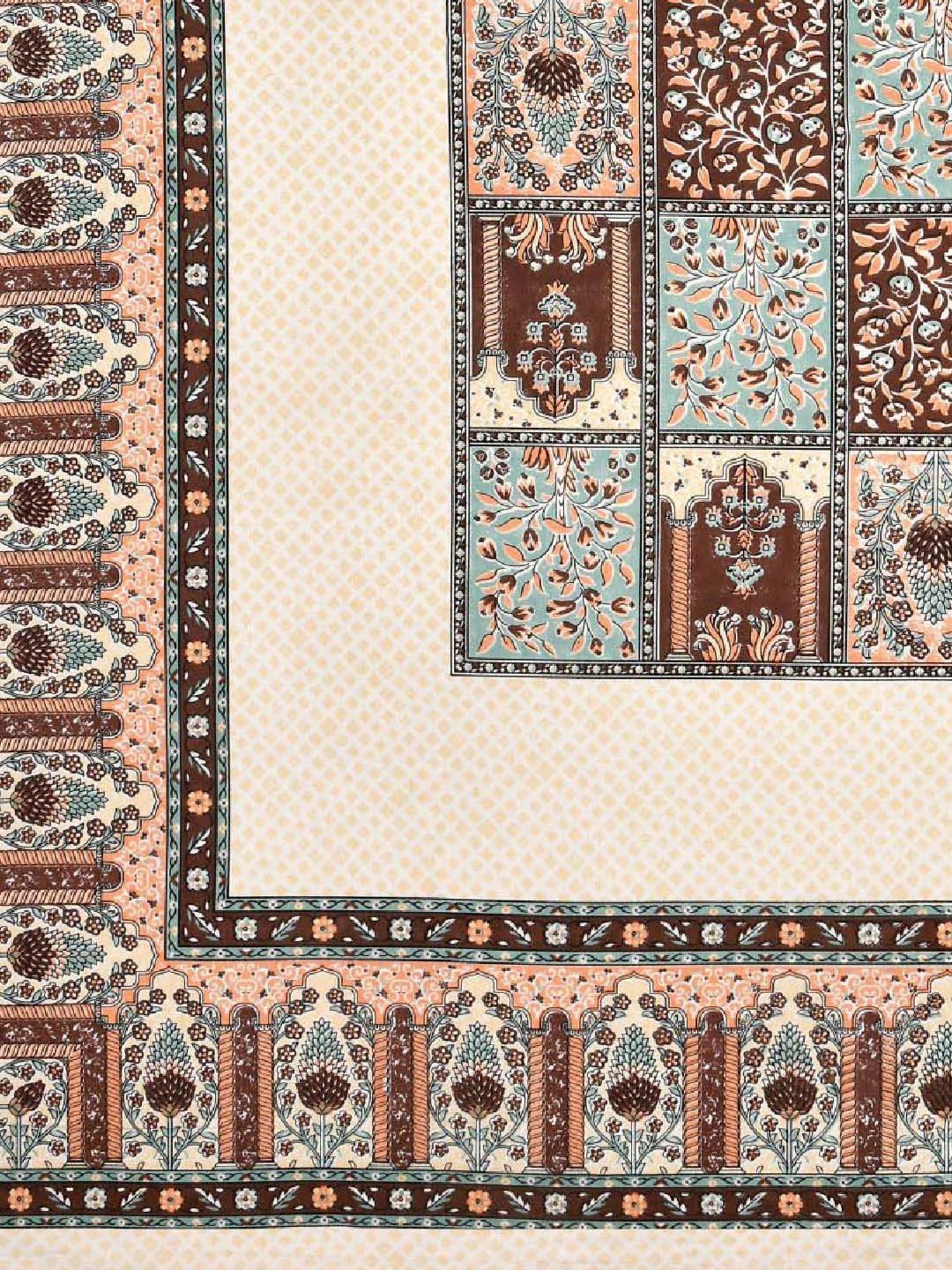 JaipurFabric Peach 240 TC 100% Cotton The Rich Legacy Double Bedsheet with 2 Pillow Covers