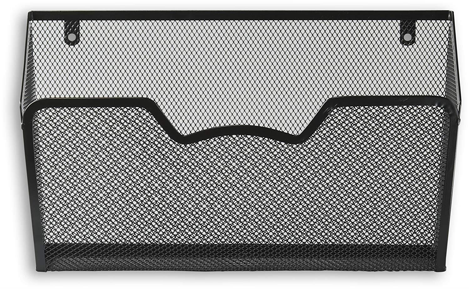 3 Pack - SimpleHouseware Wall Mount Single Pocket File Organizer Holder, Black