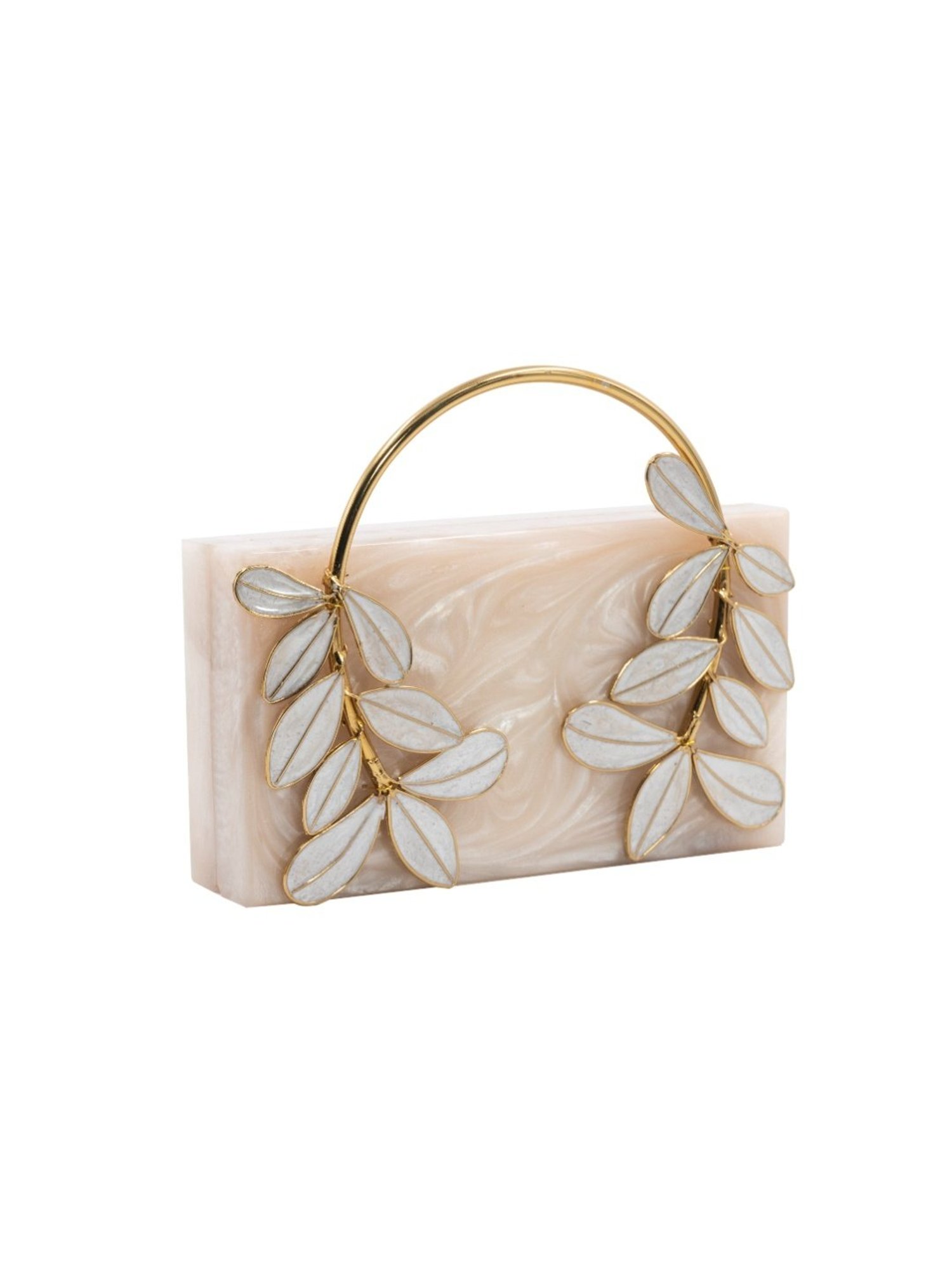 Sugarcrush Beige Luxury Studded Small Clutch
