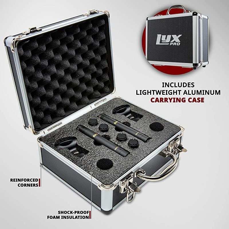 SDPC-2 Stereo Pair of Pencil Condenser Stick Instrument Microphone Pair - Interchangeable Omni, Cardioid & Super Cardioid Capsules Included