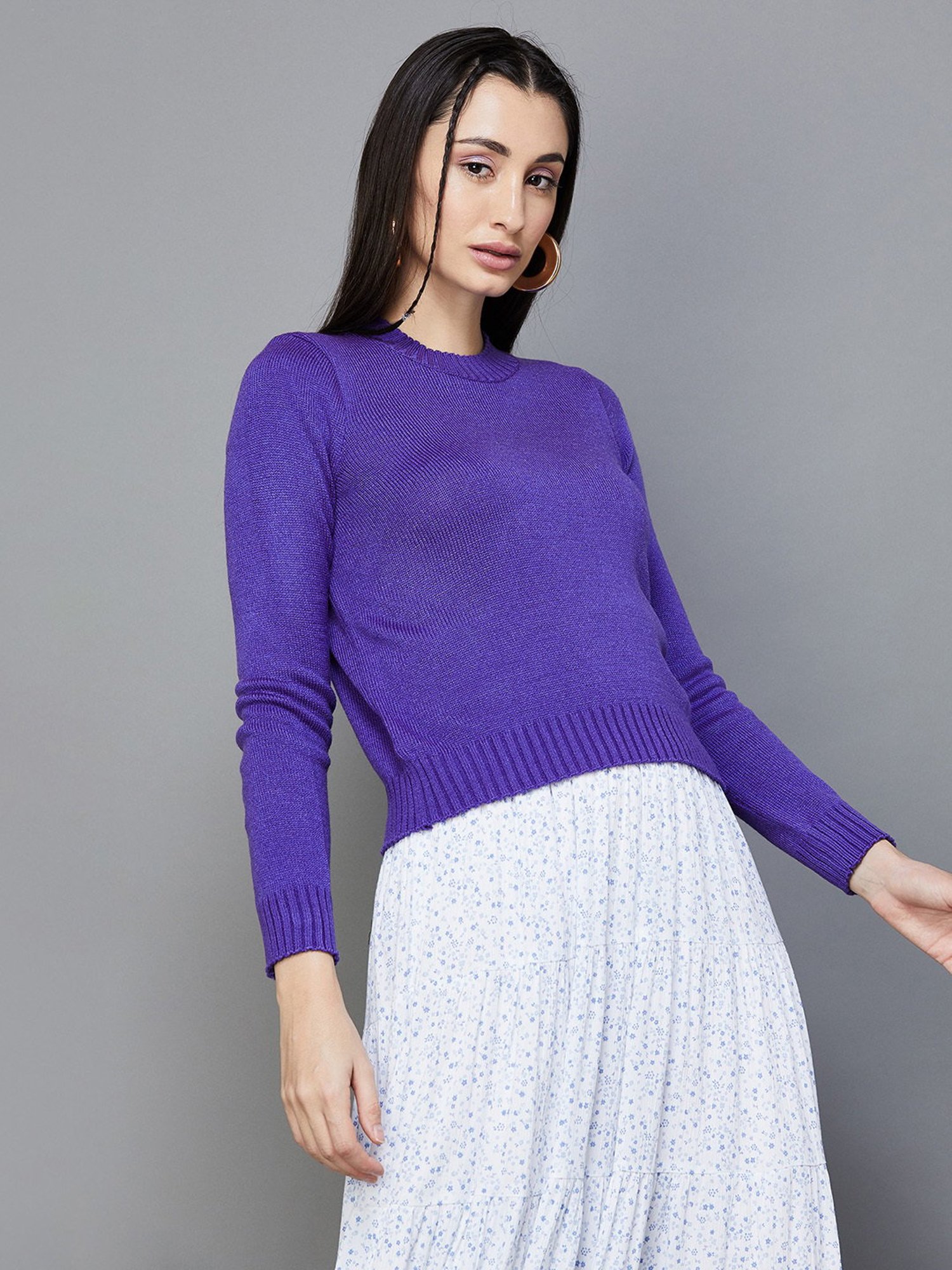 Ginger by Lifestyle Purple Regular Fit Pullover