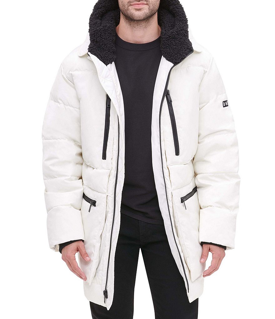 Cole Haan Hooded Down Zip Front Puffer Jacket