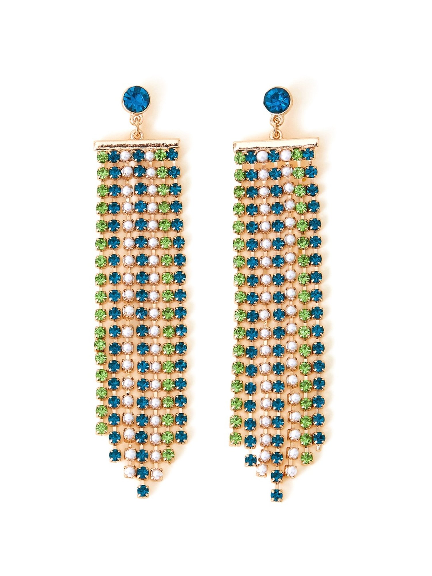 Accessorize London Pearl and Crystal Waterfall Dangler Earrings