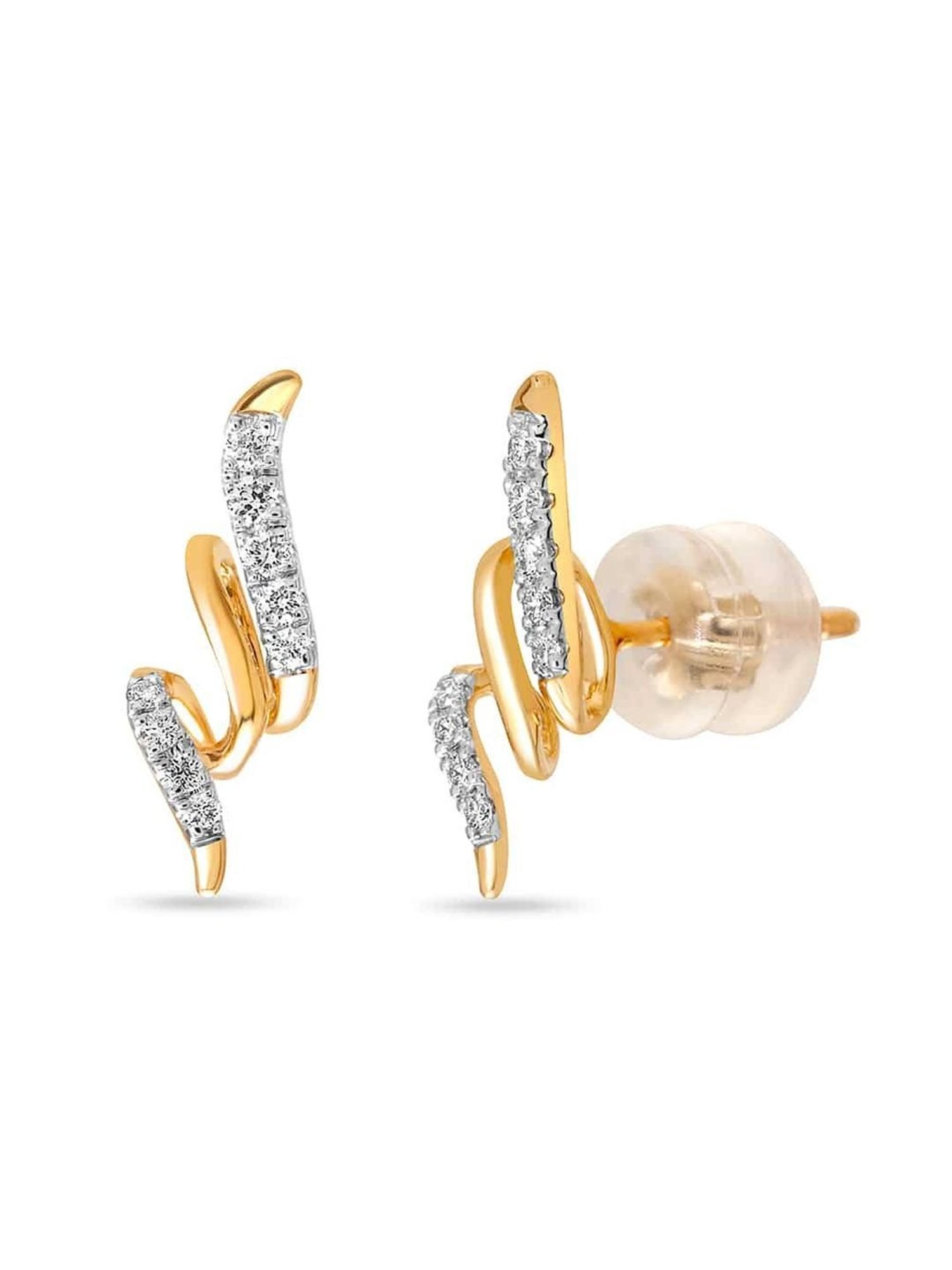 Mia By Tanishq Nature's Finest 14k Gold Dazzling Symmetry Stud Earrings