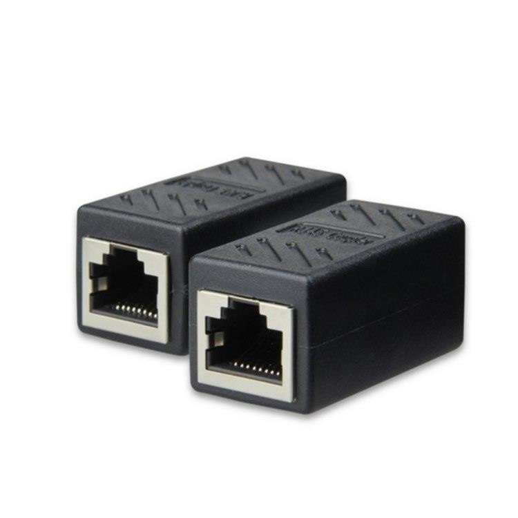 RJ45 Female To Female CAT6 Network Ethernet LAN Connector Adapter Coupler Black