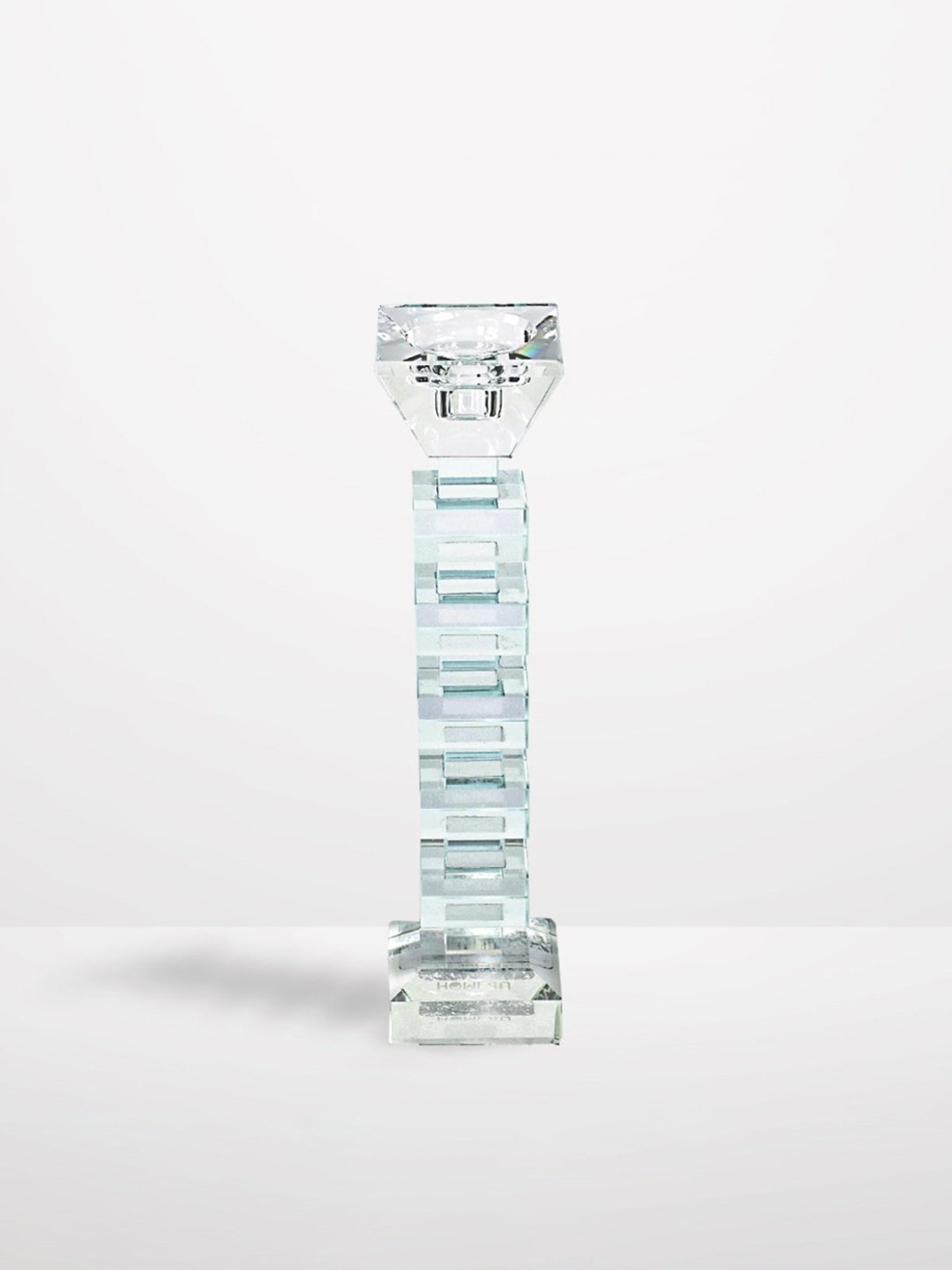 Home4U Torenn Crystal Transparent Glass Large Candle Holder